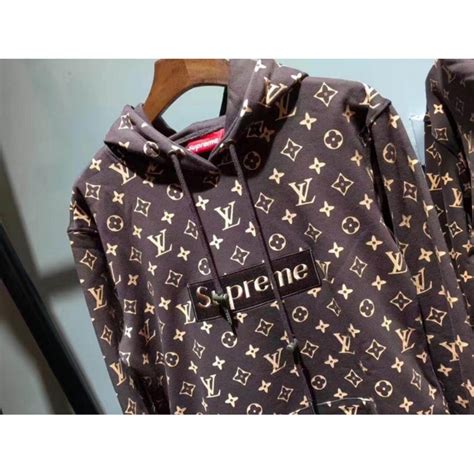 louis vuitton supreme brown hoodie price|supreme louis vuitton hoodie xxl.